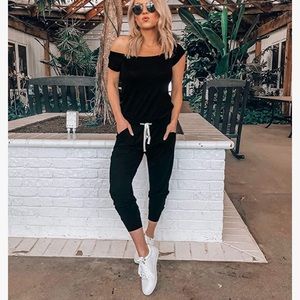 Casual Black Jumpsuit